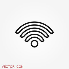 Wifi vector icon. Computer and network connections symbol isolated on background.