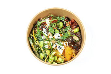 Traditional Hawaiian Poke with vegetables