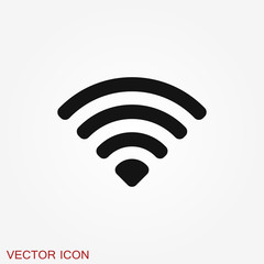 Wifi vector icon. Computer and network connections symbol isolated on background.