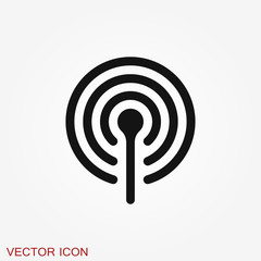 Wifi vector icon. Computer and network connections symbol isolated on background.
