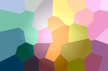 Abstract illustration of blue, green, orange, pink, red Giant Hexagon background