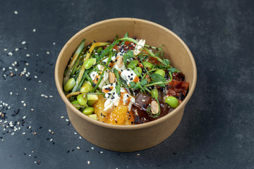 Traditional Hawaiian Poke with vegetables