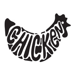 Chicken logo labels Illustration. Stylized Silhouette Style. Color Elements Vector illustration Set.