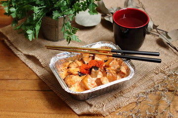 Little chocolate bread with chocolate melting cake 