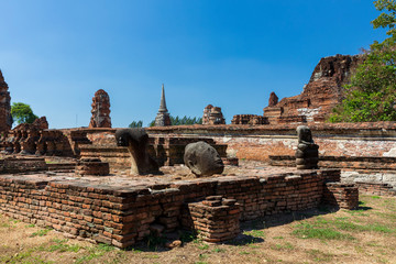 タイ、アユタヤの遺跡ワット・マハータート