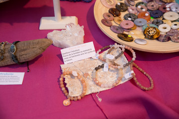 Various Gemstones Jewelry (Quartz, Tourmaline, Amethyst) on Sale at Tradeshow Stand