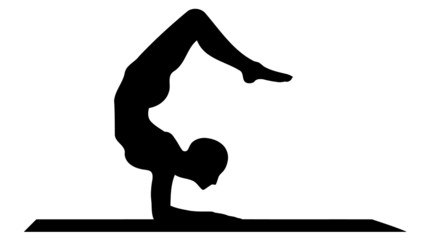 silhouette of a woman doing yoga