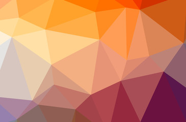 Illustration of abstract Orange, Pink, Red horizontal low poly background. Beautiful polygon design pattern.