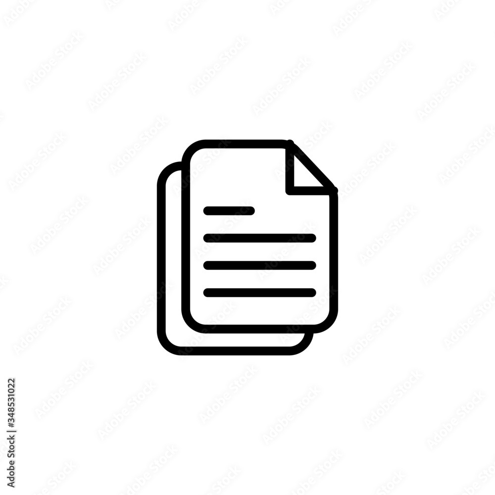 Poster duplicate vector icon in linear, outline icon isolated on white background