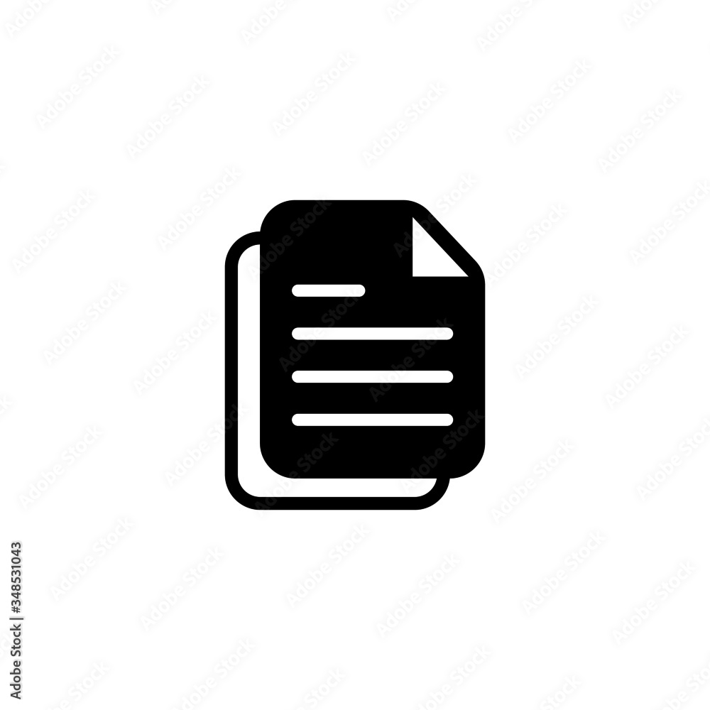 Poster duplicate vector icon in black solid flat design icon isolated on white background