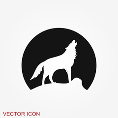 Wolf vector icon. Animal symbol isolated on background.