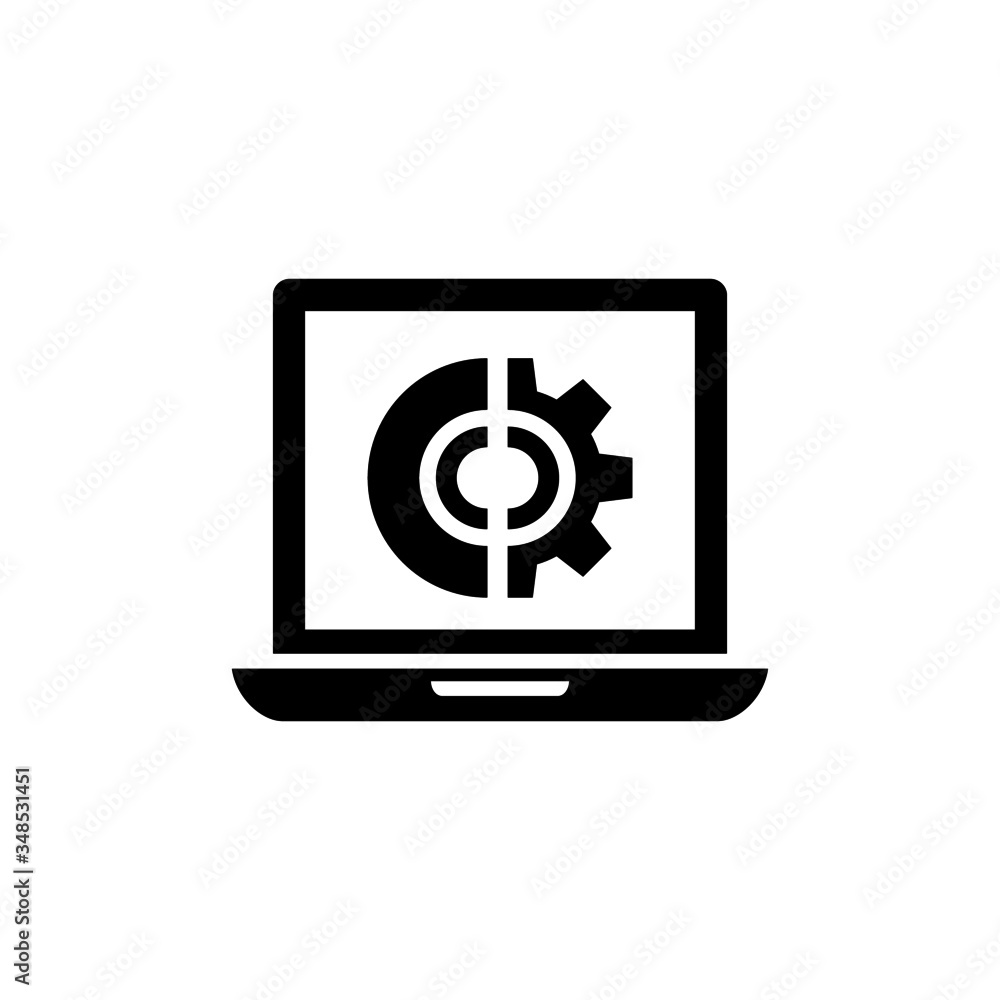Poster software icon vector in black solid flat design icon isolated on white background