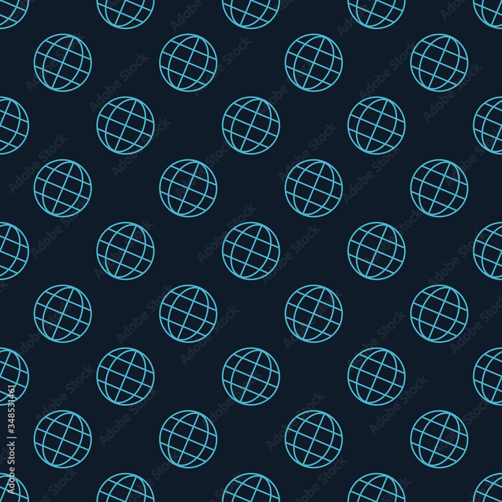 Poster linear globe icon isolated seamless pattern on white background. world or earth sign. stock vector i