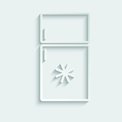 paper refrigerator line icon vector  black sign