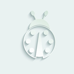 paper ladybug  icon black vector sign