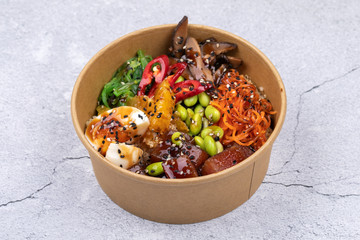Traditional Hawaiian Poke with vegetables