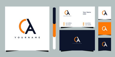 collection monogram logo design vector and business card