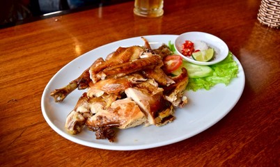 Roast Chicken at Vietnam restaurant in Hanoi.