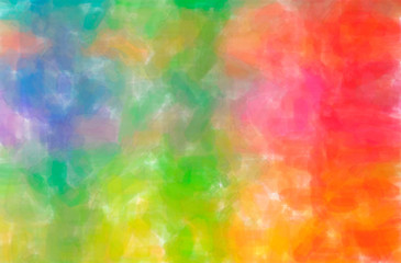 Abstract illustration of blue, green, orange, red, yellow Watercolor background