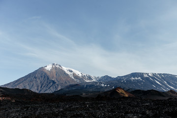 Fototapeta na wymiar Volcanoes Flat Tolbachik and Sharp Tolbachik