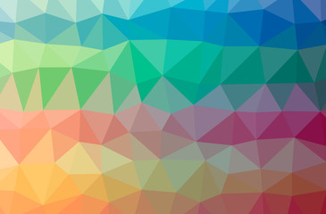 Illustration of abstract Blue, Green, Orange, Red, Yellow horizontal low poly background. Beautiful polygon design pattern.