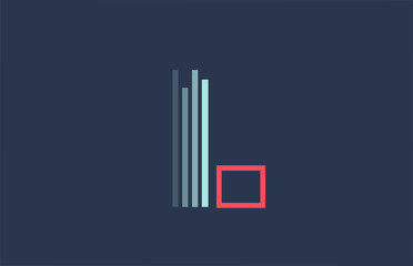 Obraz premium blue red L alphabet letter logo icon for company and business with line design