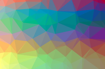 Obraz premium Illustration of abstract Blue, Yellow, Green And Red horizontal low poly background. Beautiful polygon design pattern.