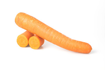 fresh carrots isolated on white background