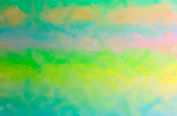Abstract illustration of green, yellow Dry Brush Oil Paint background