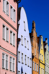 historic facades in Landshut - bavaria