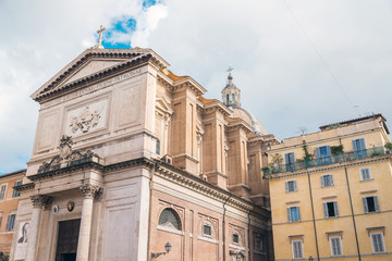ROME, ITALY - January 17, 2019:Traditional Cathedral building in Rome, ITALY
