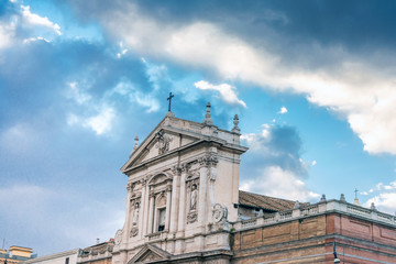 Fototapeta na wymiar ROME, ITALY - January 17, 2019:Traditional Cathedral building in Rome, ITALY