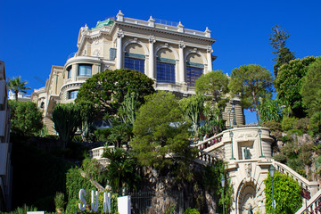 Fairmont Monaco-Montecarlo, wonderful city of the cote-d‚ÄôAzur with its marine and architectures,  in a sunny day with blue sky