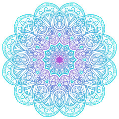 Vector round abstract circle. Mandala style. Decorative element, colored circular design element.