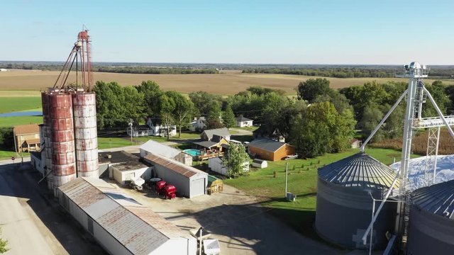 Small Farming Community of Emma Missouri Drone Aerial Footage