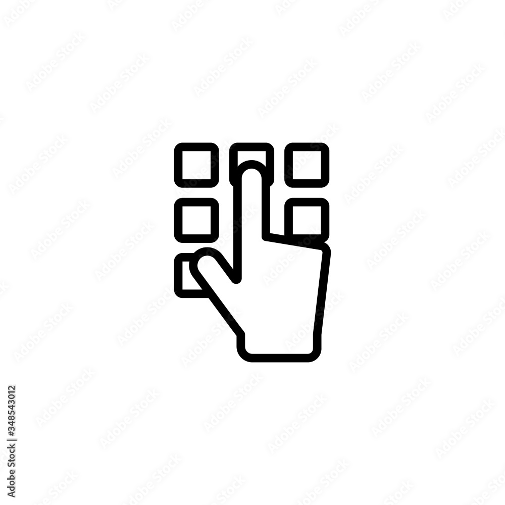 Poster security code vector icon in linear, outline icon isolated on white background