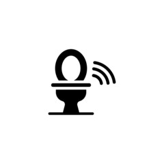 Smart toilet vector icon in black solid flat design icon isolated on white background