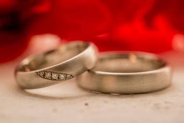 wedding rings in a box