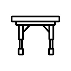 portable on casters folding table icon vector. portable on casters folding table sign. isolated contour symbol illustration