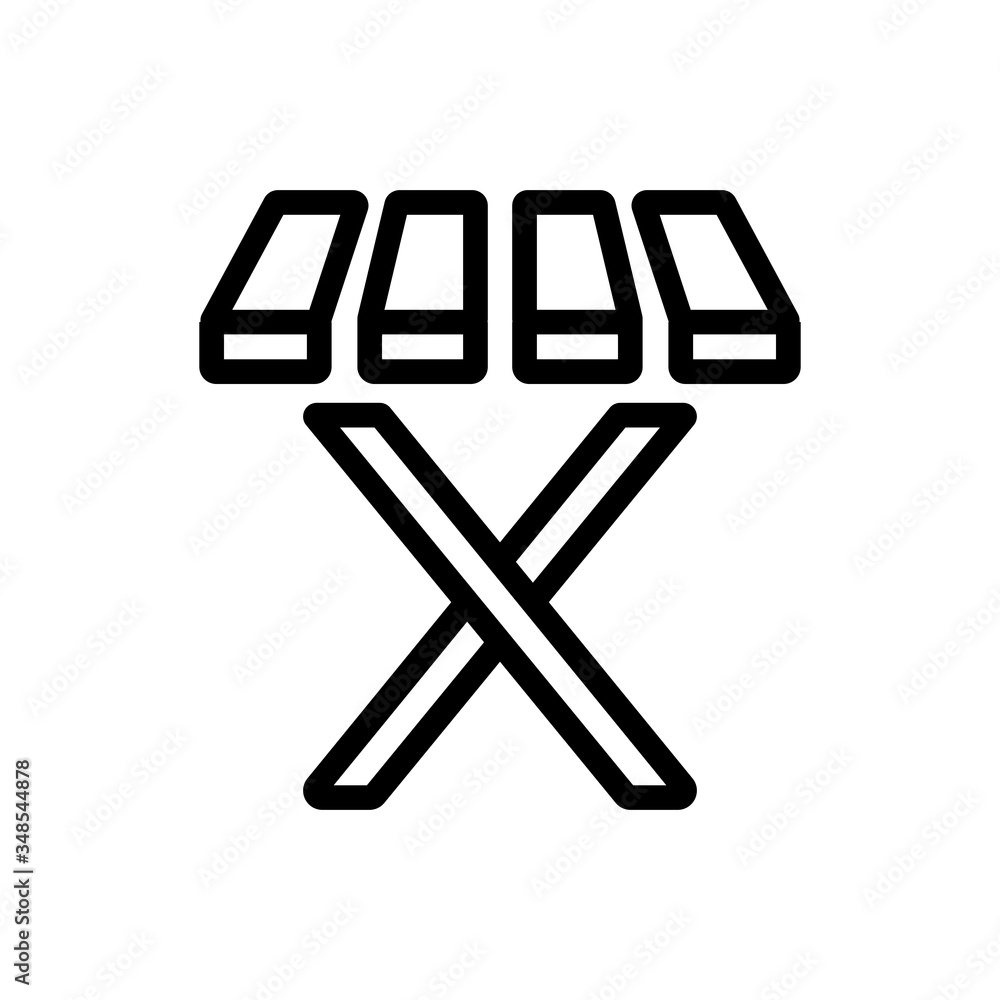 Poster separately on wooden sticks folding table icon vector. separately on wooden sticks folding table sig
