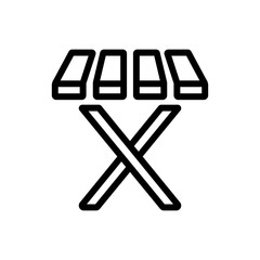 separately on wooden sticks folding table icon vector. separately on wooden sticks folding table sign. isolated contour symbol illustration