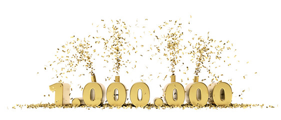 One million achievement celebration 3D rendering