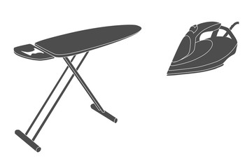 iron and ironing board icon. Vector illustration.