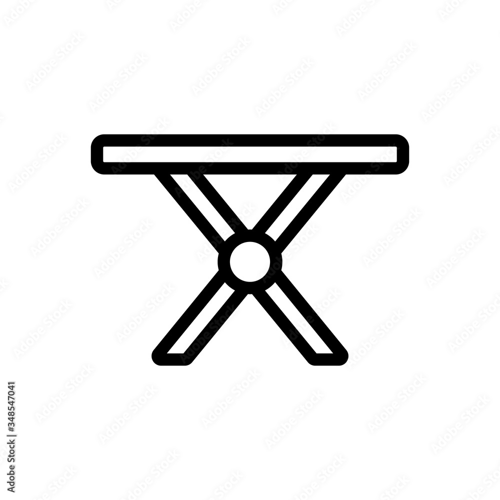 Poster double folding table with mount icon vector. double folding table with mount sign. isolated contour 