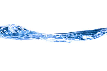 water splash and air bubbles on white background