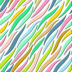 Pastel lines curves with shadow on white background