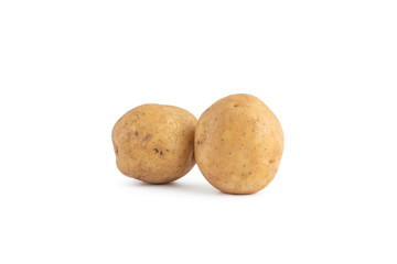Young potato isolated on white background.