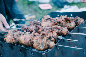 Juicy fresh meat to roast on hot coals