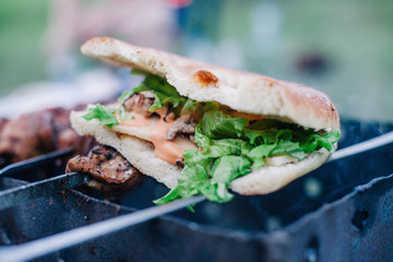 Juicy fresh meat to roast on hot coals