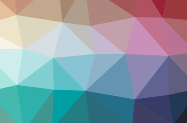 Illustration of abstract Blue, Green And Yellow horizontal low poly background. Beautiful polygon design pattern.